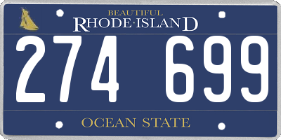 RI license plate 274699