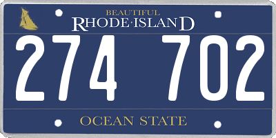 RI license plate 274702