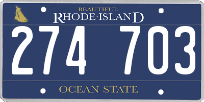 RI license plate 274703