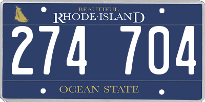 RI license plate 274704
