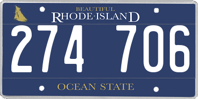 RI license plate 274706