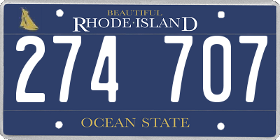 RI license plate 274707