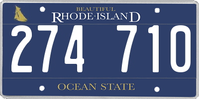 RI license plate 274710