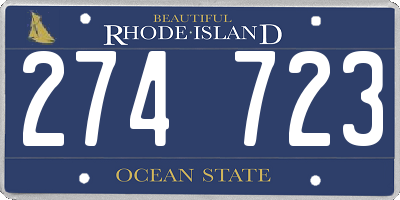 RI license plate 274723