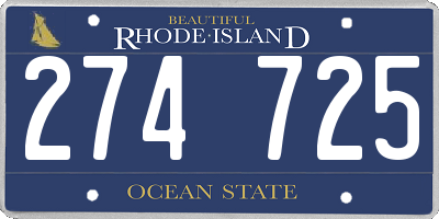RI license plate 274725