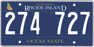 RI license plate 274727