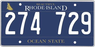 RI license plate 274729