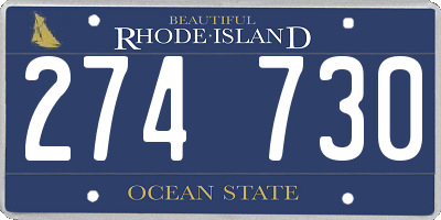 RI license plate 274730