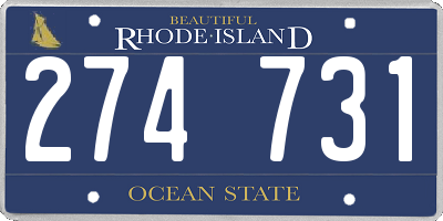 RI license plate 274731