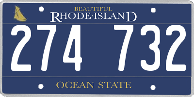 RI license plate 274732