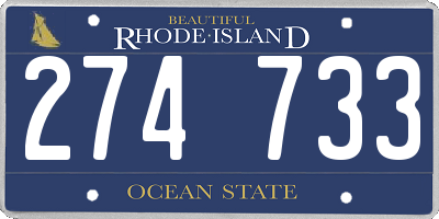 RI license plate 274733