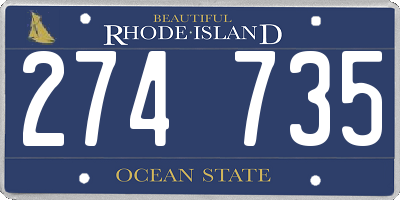 RI license plate 274735