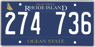 RI license plate 274736