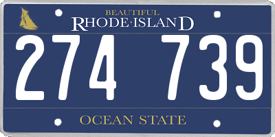 RI license plate 274739