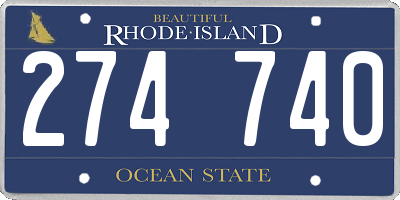 RI license plate 274740