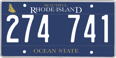 RI license plate 274741