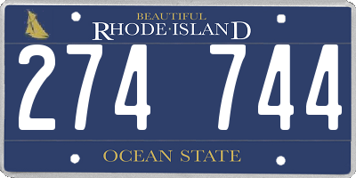 RI license plate 274744