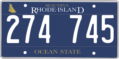 RI license plate 274745