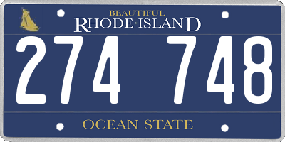 RI license plate 274748