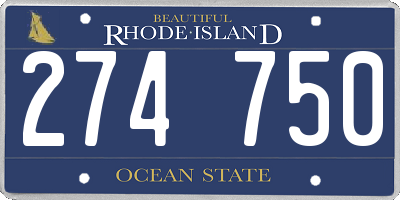 RI license plate 274750