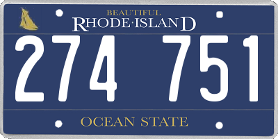 RI license plate 274751