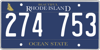 RI license plate 274753