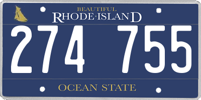 RI license plate 274755