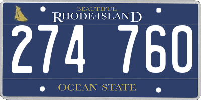 RI license plate 274760