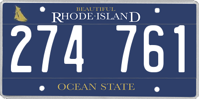 RI license plate 274761