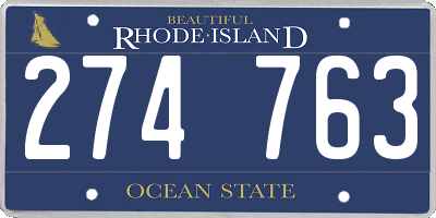 RI license plate 274763