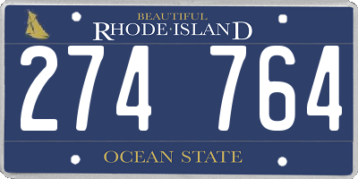 RI license plate 274764