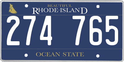 RI license plate 274765