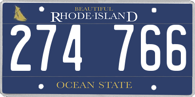 RI license plate 274766