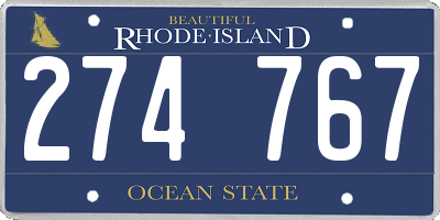 RI license plate 274767