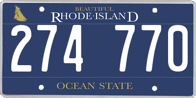 RI license plate 274770