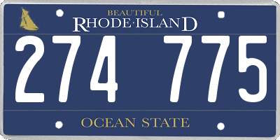 RI license plate 274775