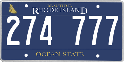 RI license plate 274777