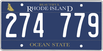 RI license plate 274779