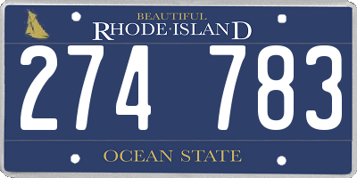RI license plate 274783