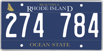 RI license plate 274784