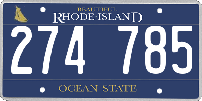 RI license plate 274785