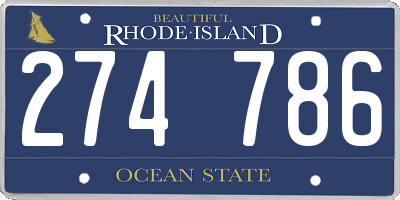 RI license plate 274786