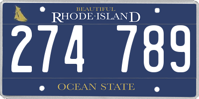 RI license plate 274789