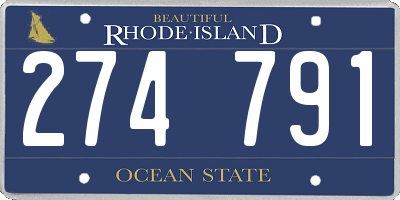 RI license plate 274791