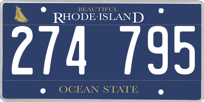 RI license plate 274795