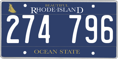 RI license plate 274796