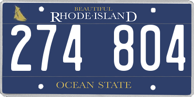 RI license plate 274804