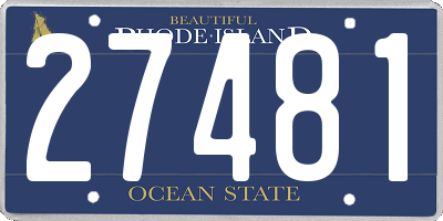 RI license plate 27481