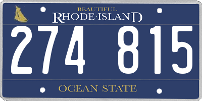 RI license plate 274815