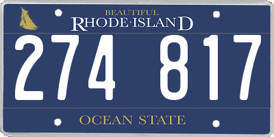 RI license plate 274817